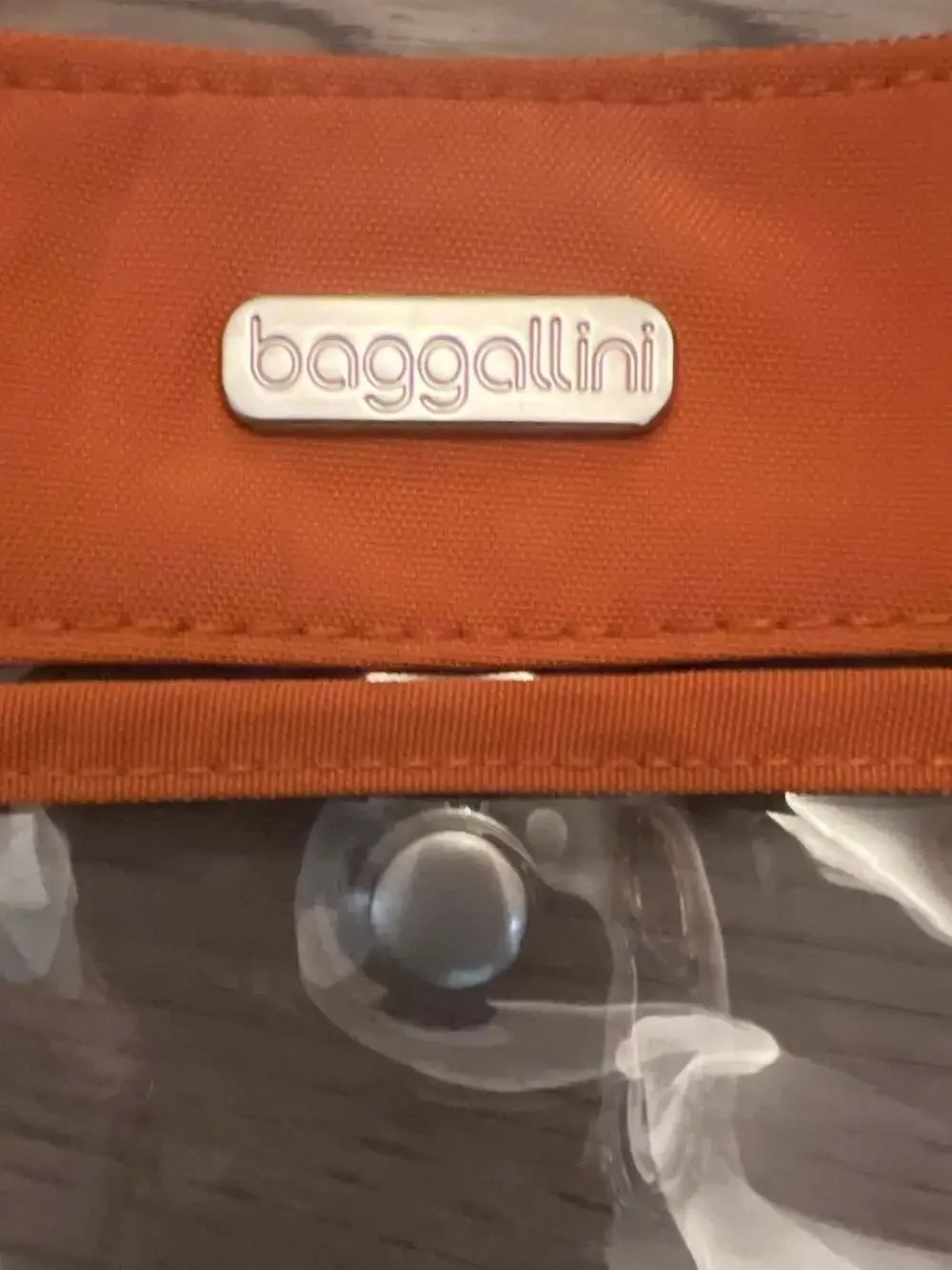 Baggallini Clear Pocket Stadium Crossbody Bag Orange